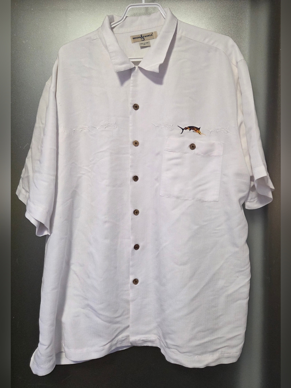 Mens XL Embroidered Button Up